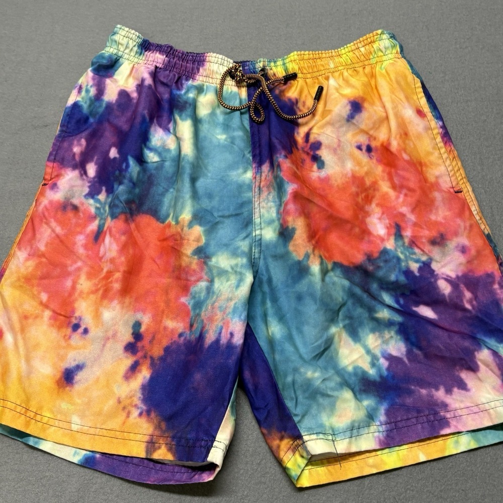 Men's Broken Threads Tie-Dye Swim Shorts Trunks Size Small